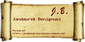 Jandaurek Benignusz névjegykártya